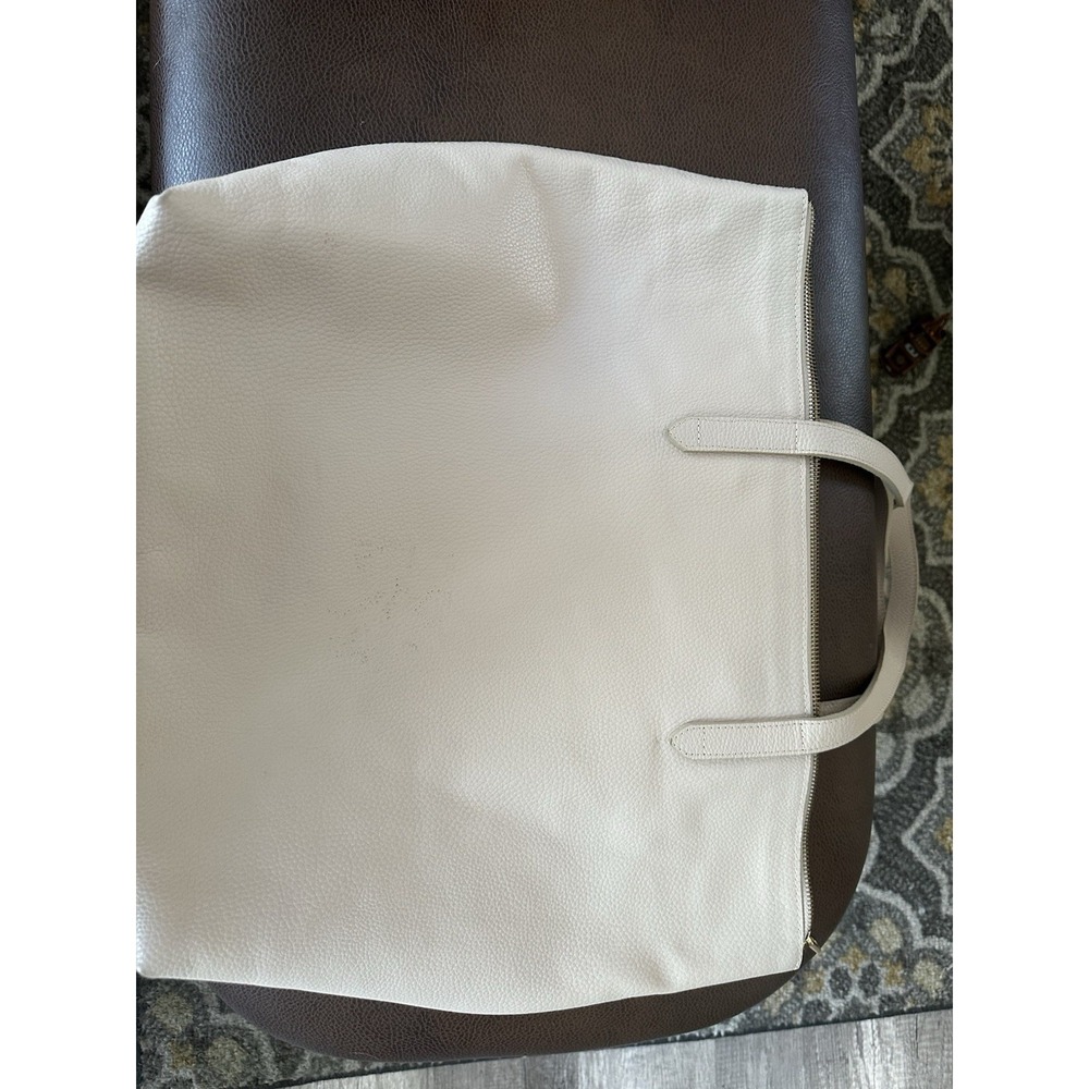 Excellent! Cuyana Pebbled Beige Large Tote Bag(Ecru) Gold Hardware Zip Closure.